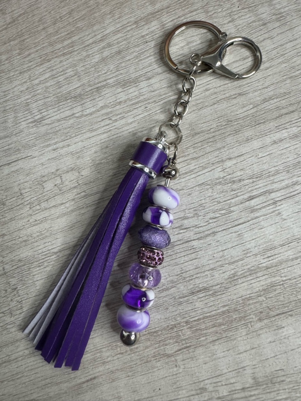 Purple Tassel Bead Keychain - Women Accessories